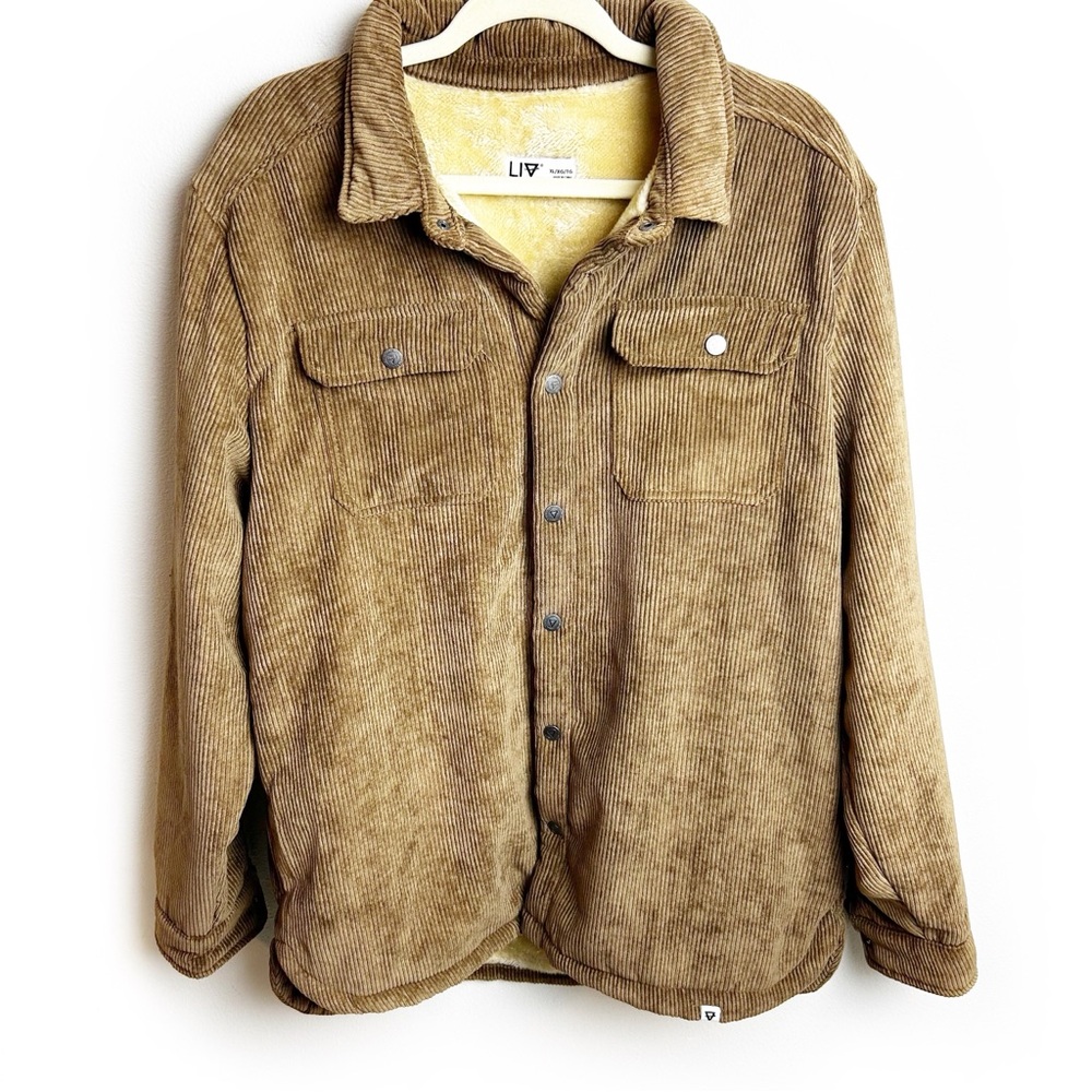 NWT Liv Outdoor Corduroy Jacket button down brown fleece size: XL